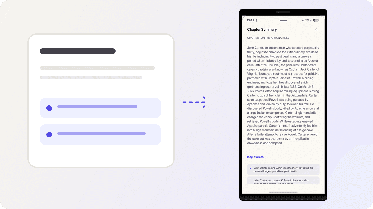 StoryCodex chapter summary screen with key events