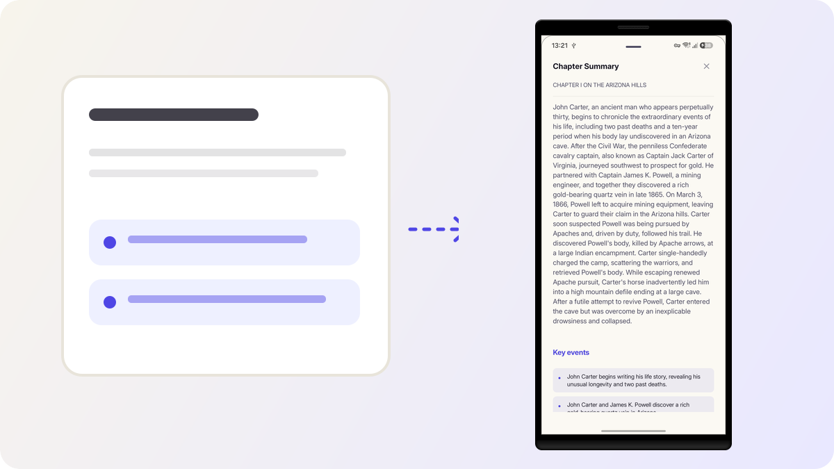 StoryCodex chapter summary screen with key events